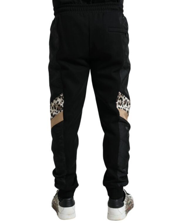 Dolce & Gabbana Elegant Black Leopard Jogger Pants - Image 3