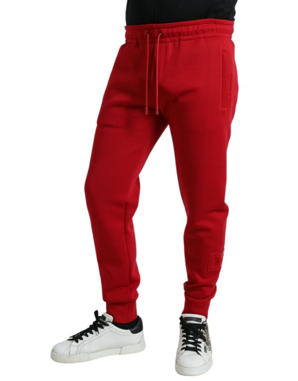 Dolce & Gabbana Sizzling Red Cotton Blend Jogger Pants - Image 2