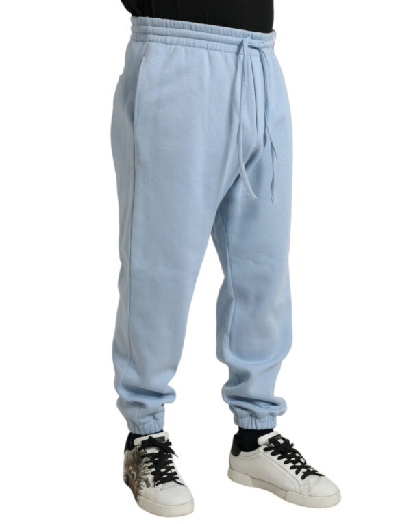 Dolce & Gabbana Elegant Light Blue Cotton Blend Joggers - Image 2