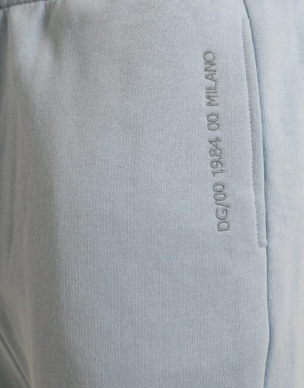Dolce & Gabbana Elegant Light Blue Cotton Blend Joggers - Image 4