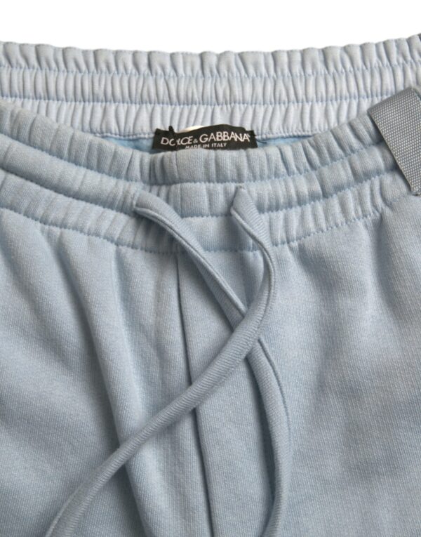 Dolce & Gabbana Elegant Light Blue Cotton Blend Joggers - Image 5