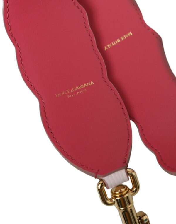 Dolce & Gabbana White Floral Leather Accessory Shoulder Strap - Image 3