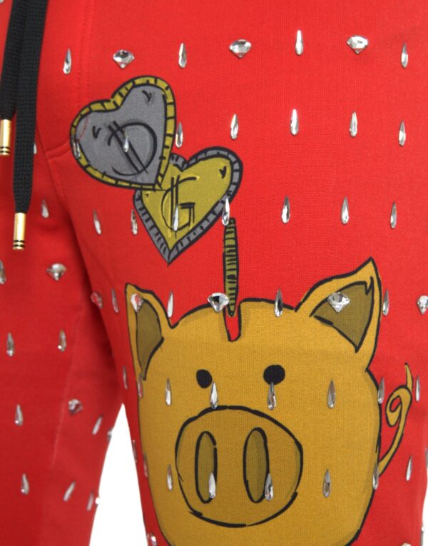 Dolce & Gabbana Red Year Of The Pig Jogger Sweatpants Pants - Image 4