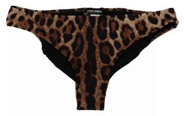 Dolce & Gabbana Brown Leopard Print Swimsuit Swimwear Bikini Bottom - Image 2