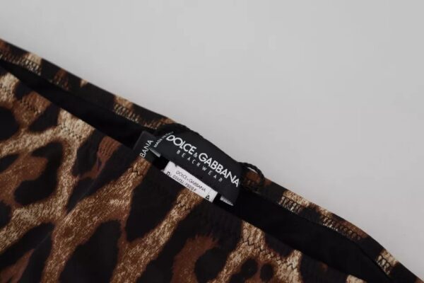 Dolce & Gabbana Brown Leopard Print Swimsuit Swimwear Bikini Bottom - Image 3