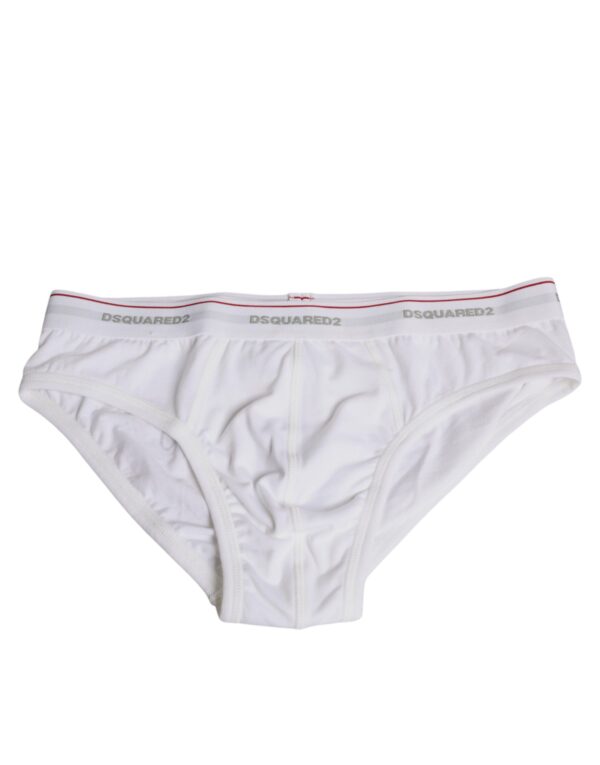 Dsquared² White Cotton Stretch Women Mid Waist Panty Underwear - Image 2