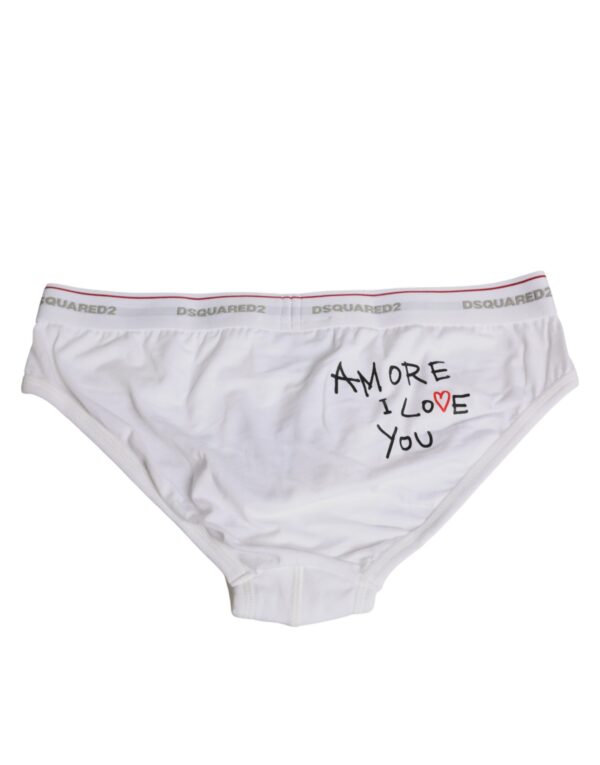 Dsquared² White Cotton Stretch Women Mid Waist Panty Underwear - Image 3