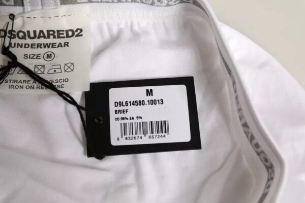 Dsquared² White Cotton Stretch Women Mid Waist Panty Underwear - Image 6
