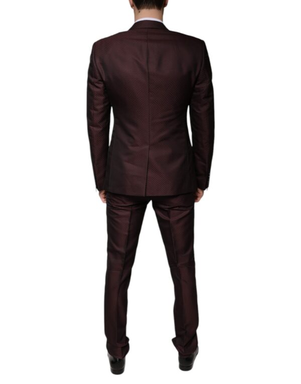 Dolce & Gabbana Maroon Deck Card Crown 2 Piece Formal Suit - Image 4