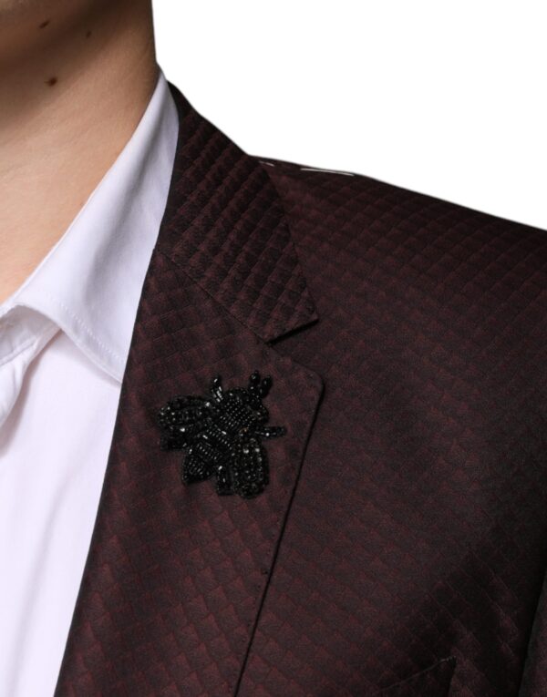 Dolce & Gabbana Maroon Deck Card Crown 2 Piece Formal Suit - Image 6