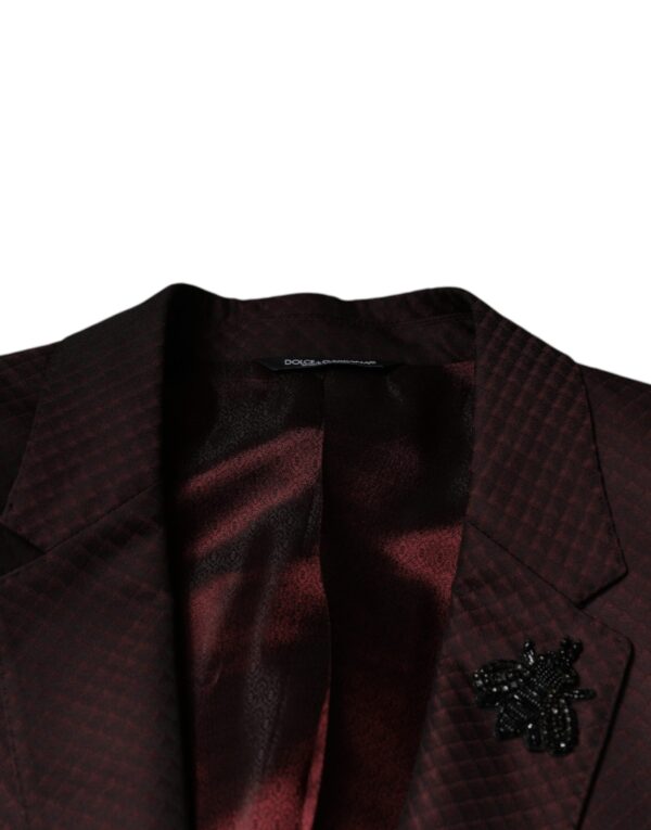 Dolce & Gabbana Maroon Deck Card Crown 2 Piece Formal Suit - Image 8