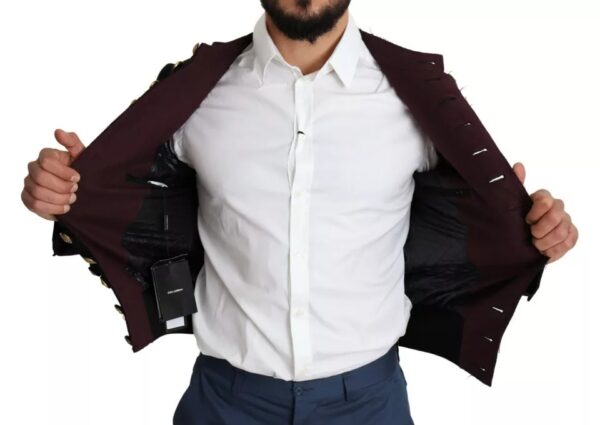 Dolce & Gabbana Black Button Embellished Military Jacket - Image 4