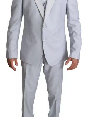 Dolce & Gabbana Light Blue SICILIA Wool 3 Piece Suit