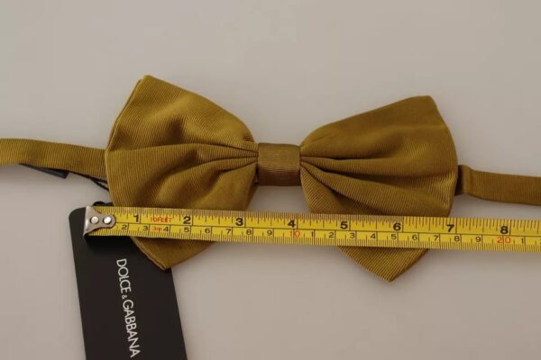 Dolce & Gabbana Yellow Mustard Silk Butterfly Bow Tie Men - Image 5