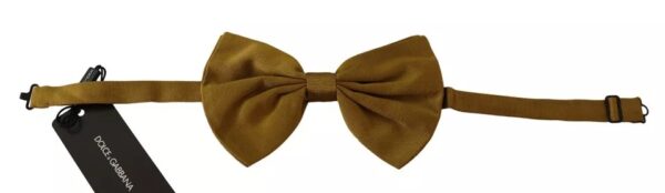 Dolce & Gabbana Yellow Mustard Silk Butterfly Bow Tie Men - Image 2