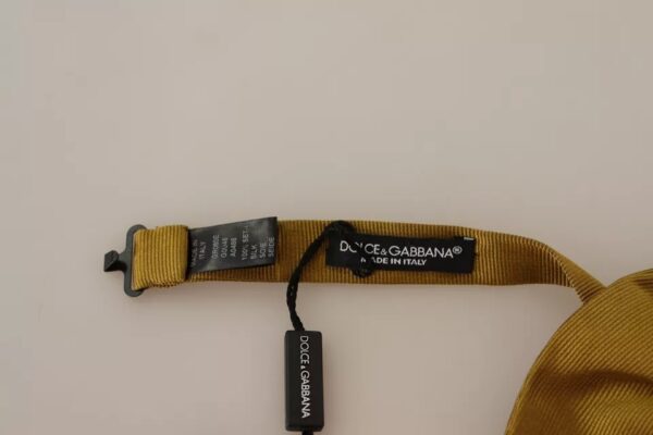 Dolce & Gabbana Yellow Mustard Silk Butterfly Bow Tie Men - Image 4