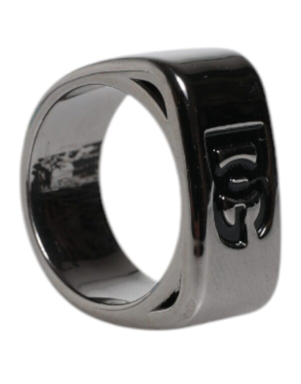 Dolce & Gabbana Silver Tone Brass Anello DG Logo Ring - Image 5
