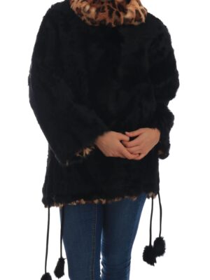 Dolce & Gabbana Elegant Black Lamb Fur Short Coat