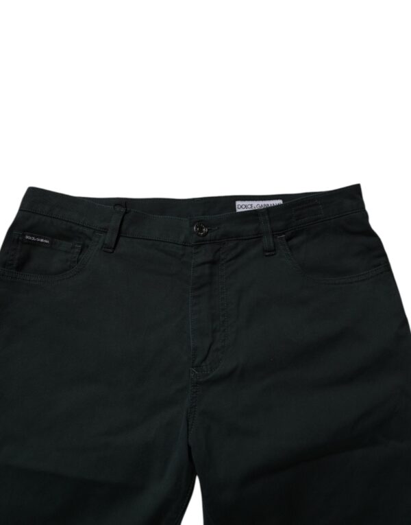 Dolce & Gabbana Dark Green Cotton Loose Skinny Men Denim Jeans - Image 5