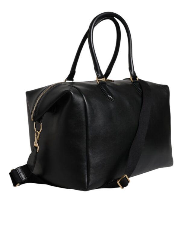 Dolce & Gabbana Black Calfskin Leather Hand Shoulder Duffle Bag - Image 4