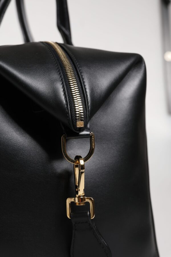 Dolce & Gabbana Black Calfskin Leather Hand Shoulder Duffle Bag - Image 6