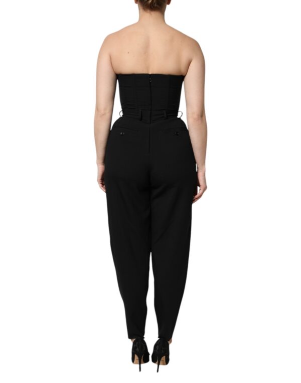 Dolce & Gabbana Black Wool Strapless Romper Jumpsuit Dress - Image 4