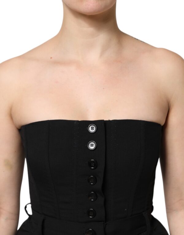 Dolce & Gabbana Black Wool Strapless Romper Jumpsuit Dress - Image 5