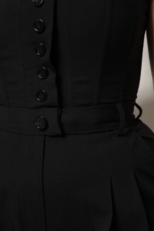 Dolce & Gabbana Black Wool Strapless Romper Jumpsuit Dress - Image 6