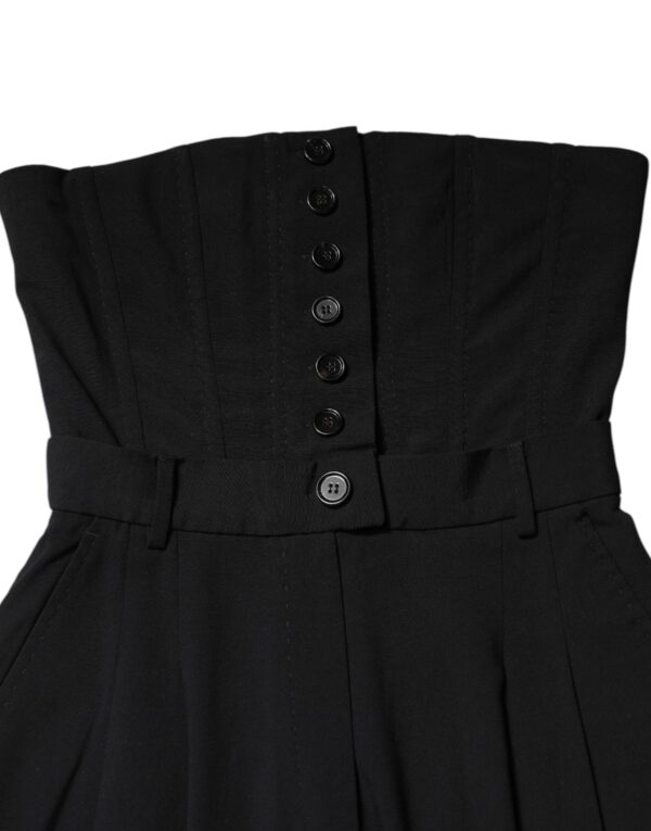 Dolce & Gabbana Black Wool Strapless Romper Jumpsuit Dress - Image 7