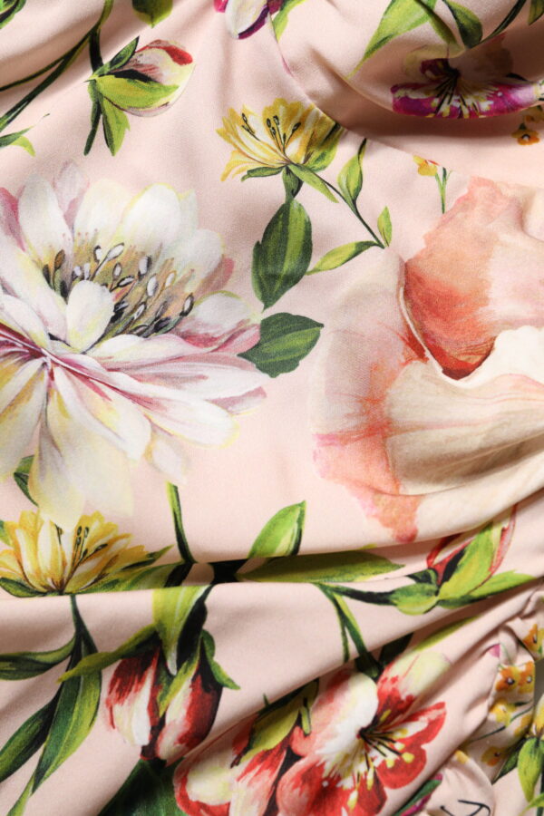 Dolce & Gabbana Pink Floral Silk Fit And Flared Midi Dress - Image 8