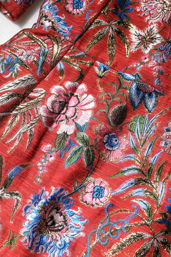 Dolce & Gabbana Red Floral Jacquard A-line Mini Dress - Image 5