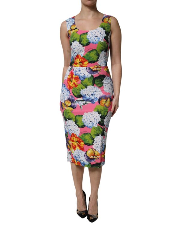 Dolce & Gabbana Multicolor Floral Sleeveless Sheath Dress - Image 2
