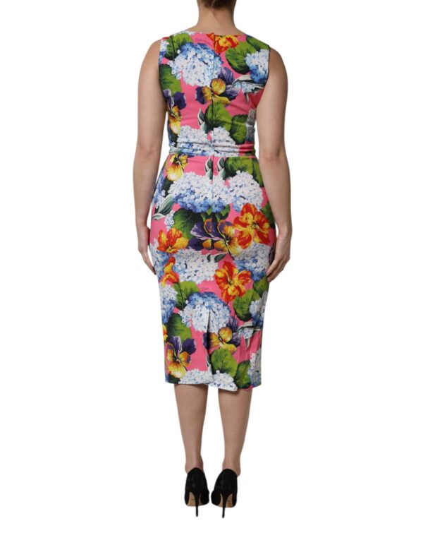Dolce & Gabbana Multicolor Floral Sleeveless Sheath Dress - Image 4