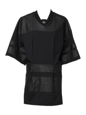 Dolce & Gabbana Black Cotton Short Sleeves V-neck T-shirt