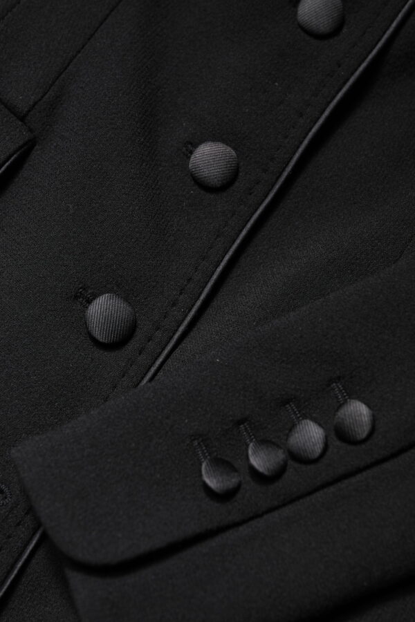 Dolce & Gabbana Black Wool Off Shoulder A-line Mini Dress - Image 5