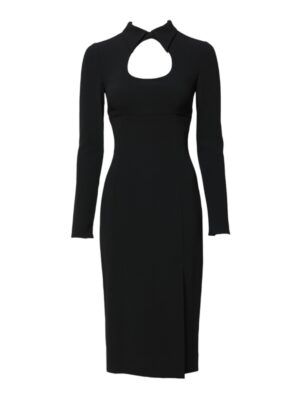 Dolce & Gabbana Black Long Sleeves Bodycon Sheath Midi Dress