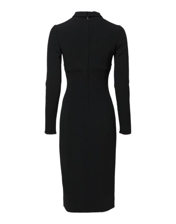Dolce & Gabbana Black Long Sleeves Bodycon Sheath Midi Dress - Image 3