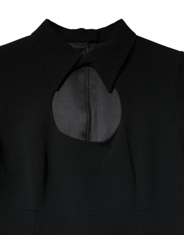 Dolce & Gabbana Black Long Sleeves Bodycon Sheath Midi Dress - Image 4