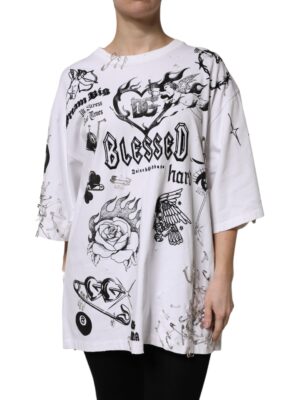 Dolce & Gabbana White Cotton DG BLESSED Printed T-shirt