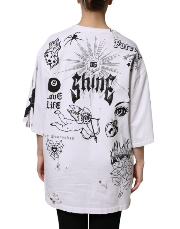 Dolce & Gabbana White Cotton DG BLESSED Printed T-shirt - Image 4