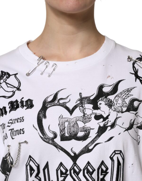 Dolce & Gabbana White Cotton DG BLESSED Printed T-shirt - Image 5