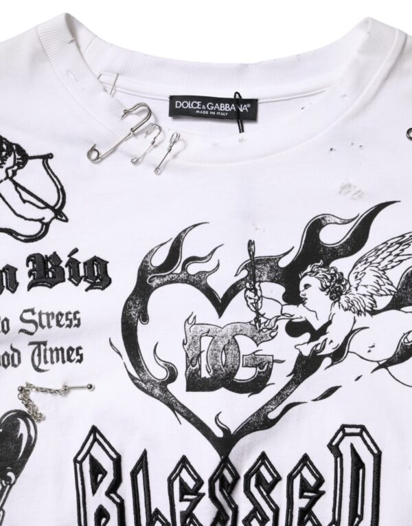 Dolce & Gabbana White Cotton DG BLESSED Printed T-shirt - Image 8