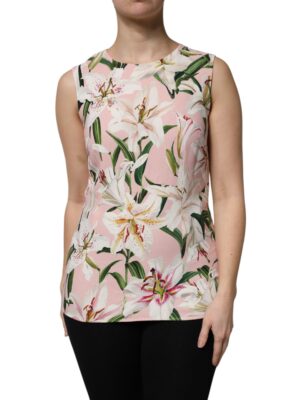 Dolce & Gabbana Multicolor Floral Print Round Neck Tank Top