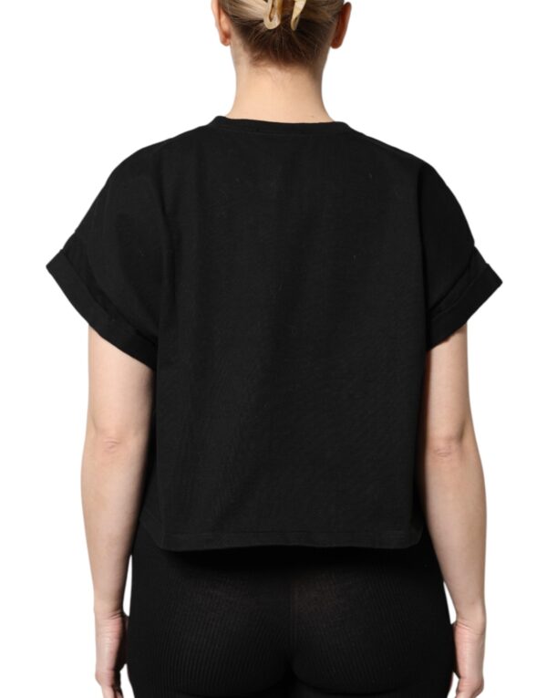 Dolce & Gabbana Black Cotton Printed Short Sleeves T-shirt - Image 4