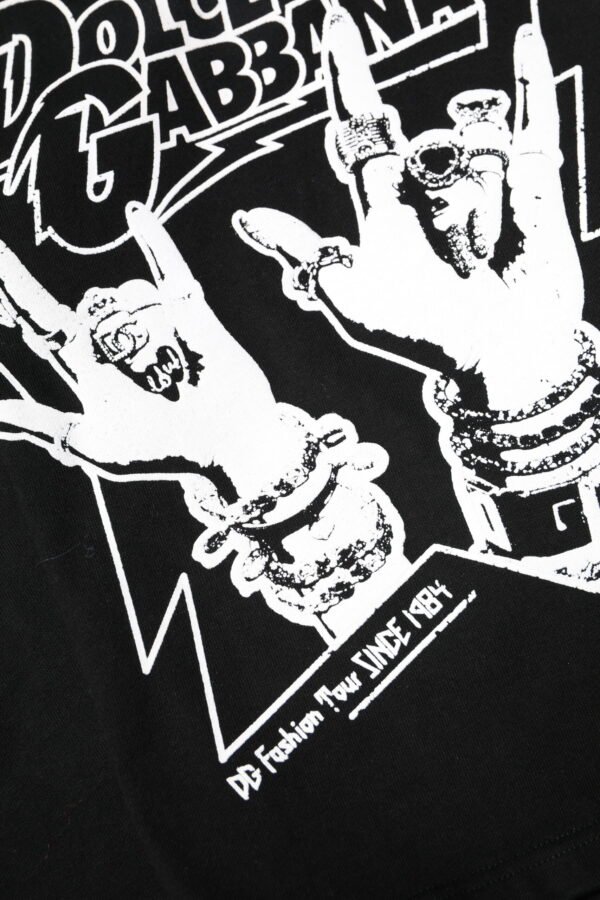 Dolce & Gabbana Black Cotton Printed Short Sleeves T-shirt - Image 7