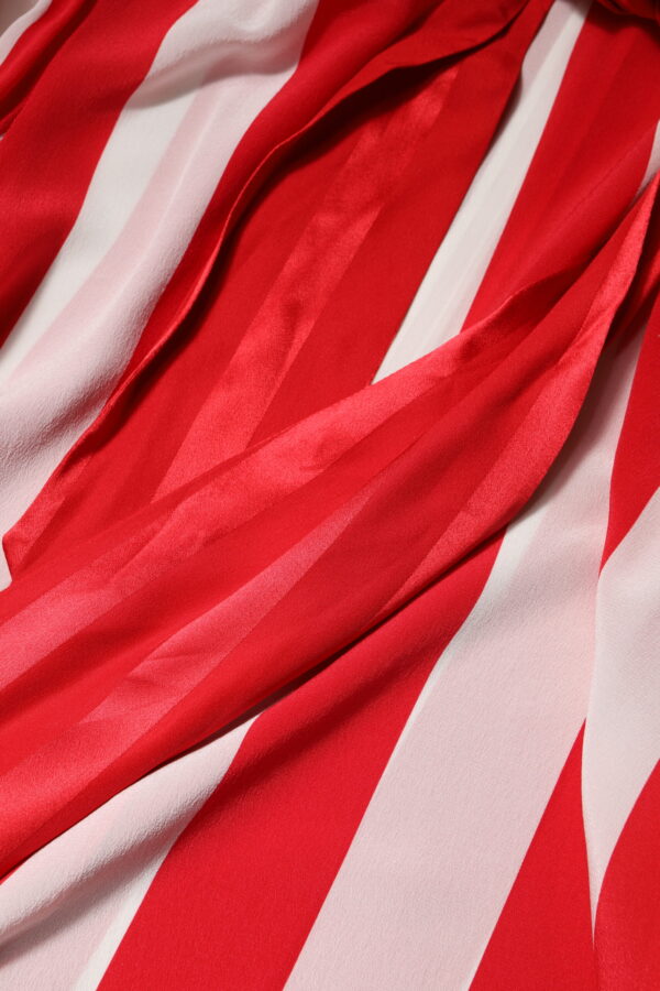 Dolce & Gabbana Red White Stripes Ascot Collar Blouse Top - Image 8