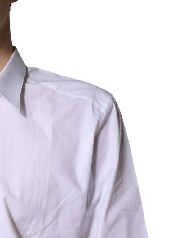 Dolce & Gabbana White Cotton GOLD Dress Formal Shirt - Image 5