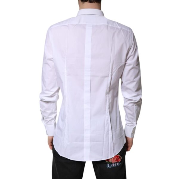 Dolce & Gabbana White Cotton GOLD Dress Formal Shirt - Image 2