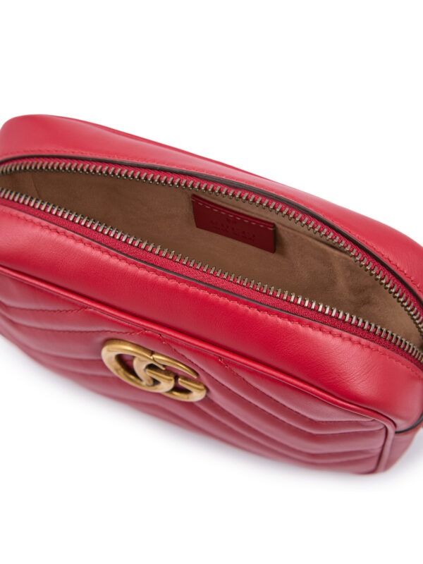 Gucci Red Leather GG Marmont Camera Bag - Image 5