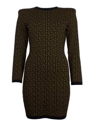 Balmain Brown Wool Dress